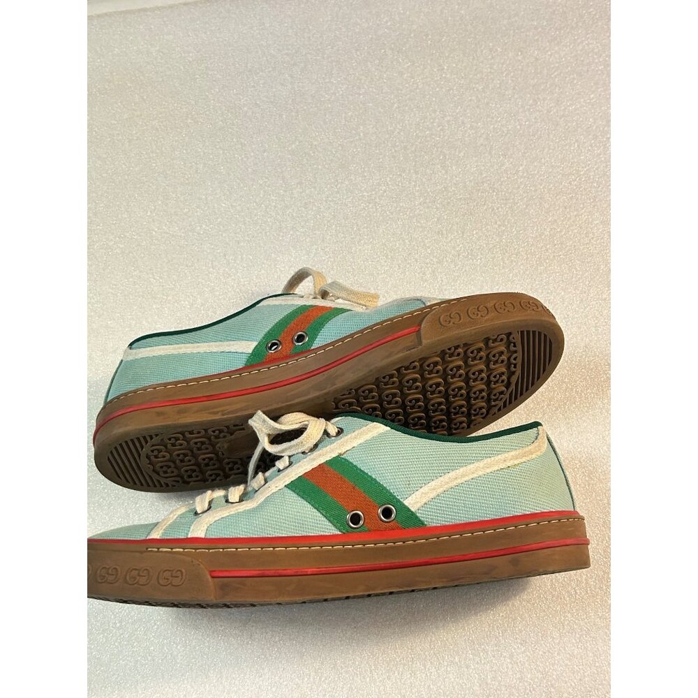 Gucci Tennis 1977 'Blue Cotton Trainers Sneakers UK 6.5 Fits Womens 9 US 9 Men's - Picture 5 of 11